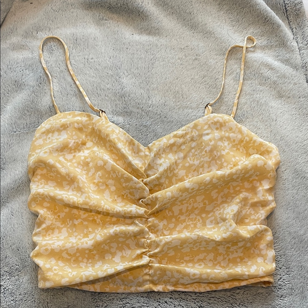 Abercrombie & Fitch Yellow Floral Crop Top
